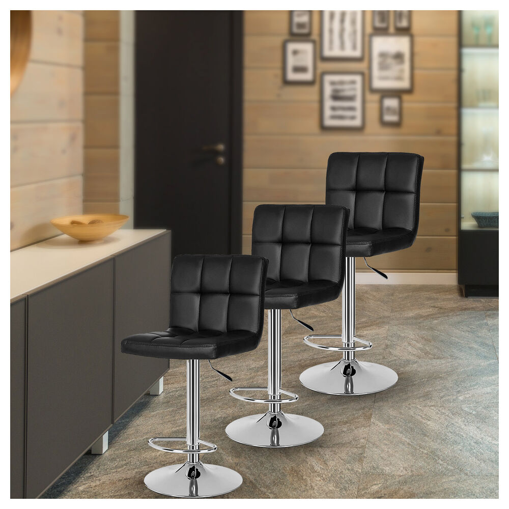 Pack 2 Silla Piso Bar Taburete Con Respaldo Cuadrado Negro image number 4.0