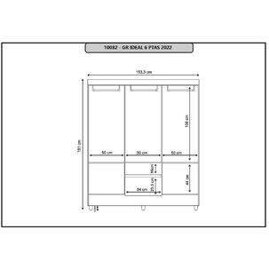Clóset Kea Ideal / 6 Puertas / 2 Cajones