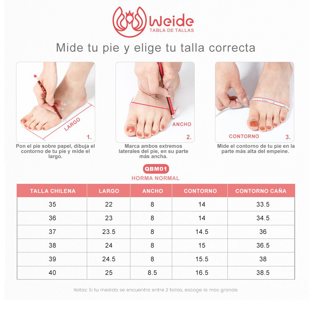 Bota Negro Casual Mujer Weide Qbm01 image number 5.0