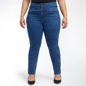 Jeans Talla Grande Tiro Alto Recto Push Up Mujer Sexy Large