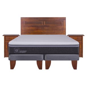 Cama Europea Cic Ortopedic Advance / 2 Plazas / Base Dividida + Set De Maderas