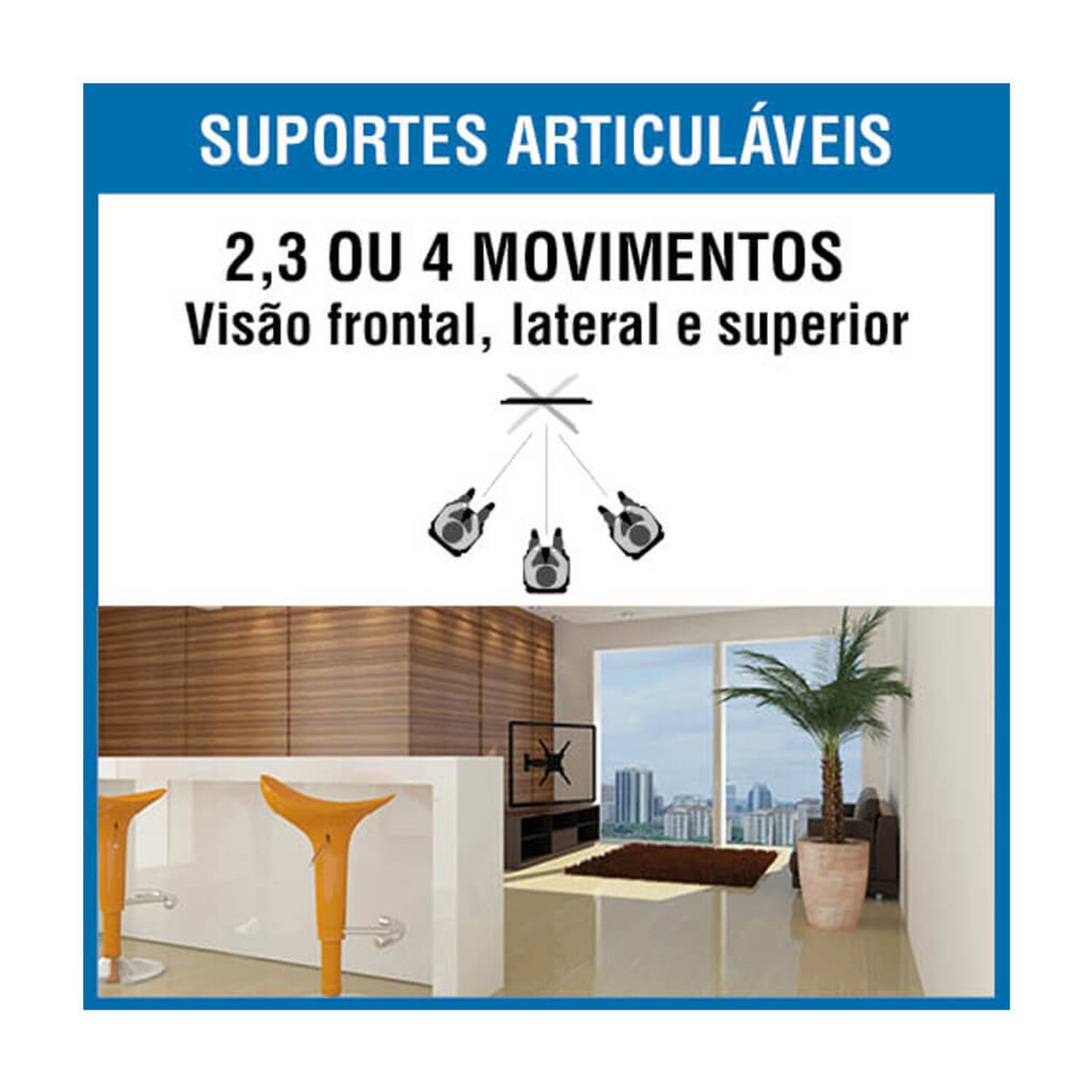 Soporte Para Tv Con Brazo De 19 Cm 10 55 40kg Brasforma image number 4.0