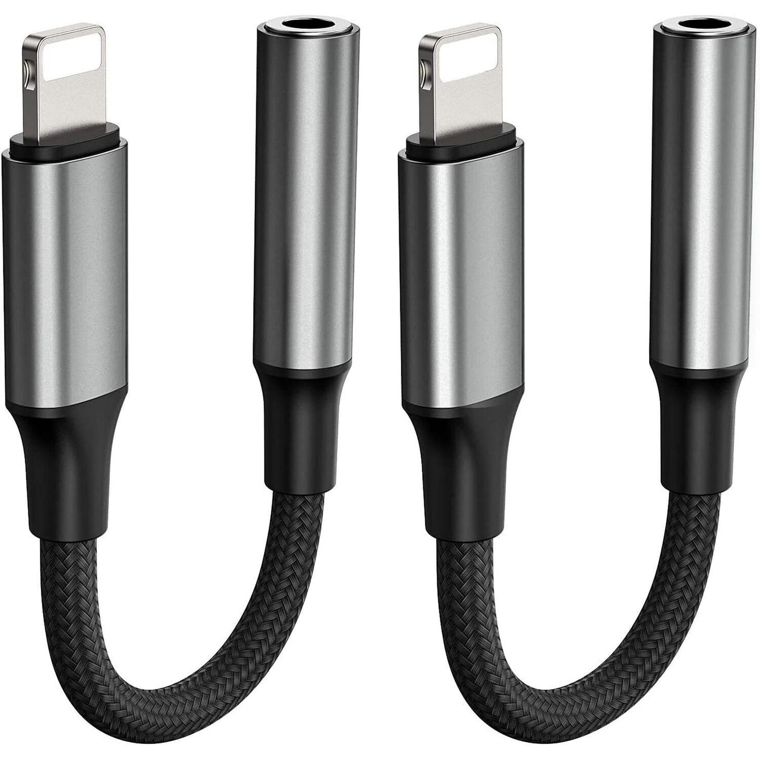 Adaptador Aud&iacute;fonos Aluminio Cord&oacute;n De Hilo Reforzado Certificado Para Iphone Lightining A Cable Audio Jack 3,5 Acordonado Resistente image number 0.0