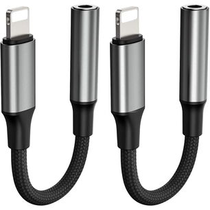 Adaptador Aud&iacute;fonos Aluminio Cord&oacute;n De Hilo Reforzado Certificado Para Iphone Lightining A Cable Audio Jack 3,5 Acordonado Resistente