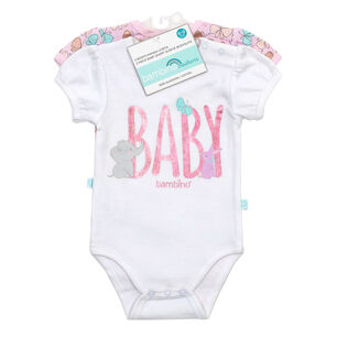 Set 2 Bodys Manga Corta Blanco Mariposa Ni&ntilde;a
