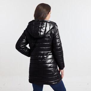 Parka Larga Cuello Alto Con Capucha Mujer Geeps
