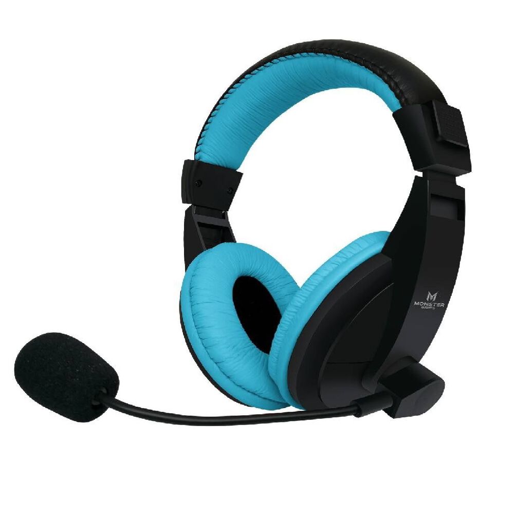 Aud&iacute;fonos Gamer Para Multiplataformas Con Micr&oacute;fono Monster Negro Con Azul image number 0.0