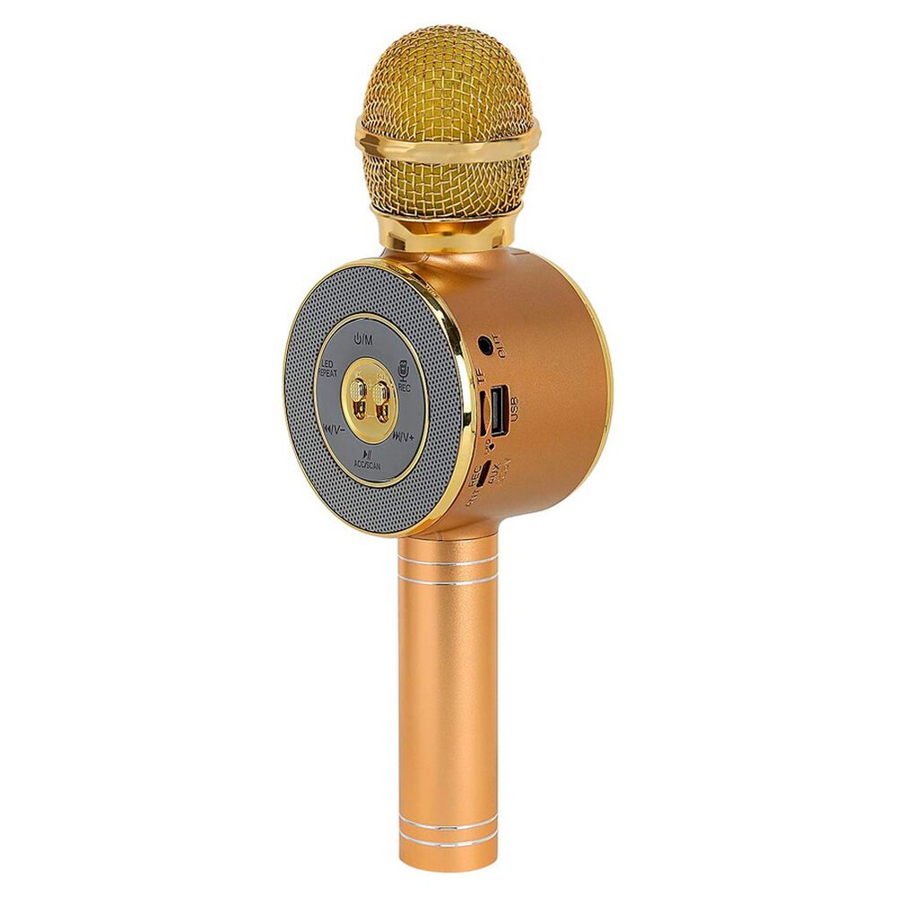 Micr&oacute;fono Port&aacute;til Altavoz Bluetooth Para Smartphones Dorado image number 0.0