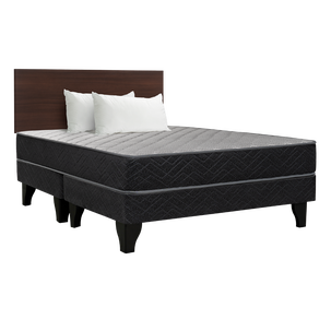 Cama Europea Celta Cadiz / 2 Plazas / Base Dividida + Respaldo + 2 Almohadas