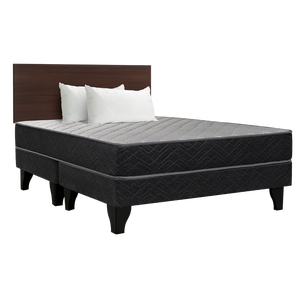 Cama Europea Celta Cadiz / 2 Plazas / Base Dividida + Respaldo + 2 Almohadas