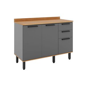 Mueble De Cocina Roca Base De Cocina Casta&ntilde;a Modular / 2 Puertas / 3 Cajones