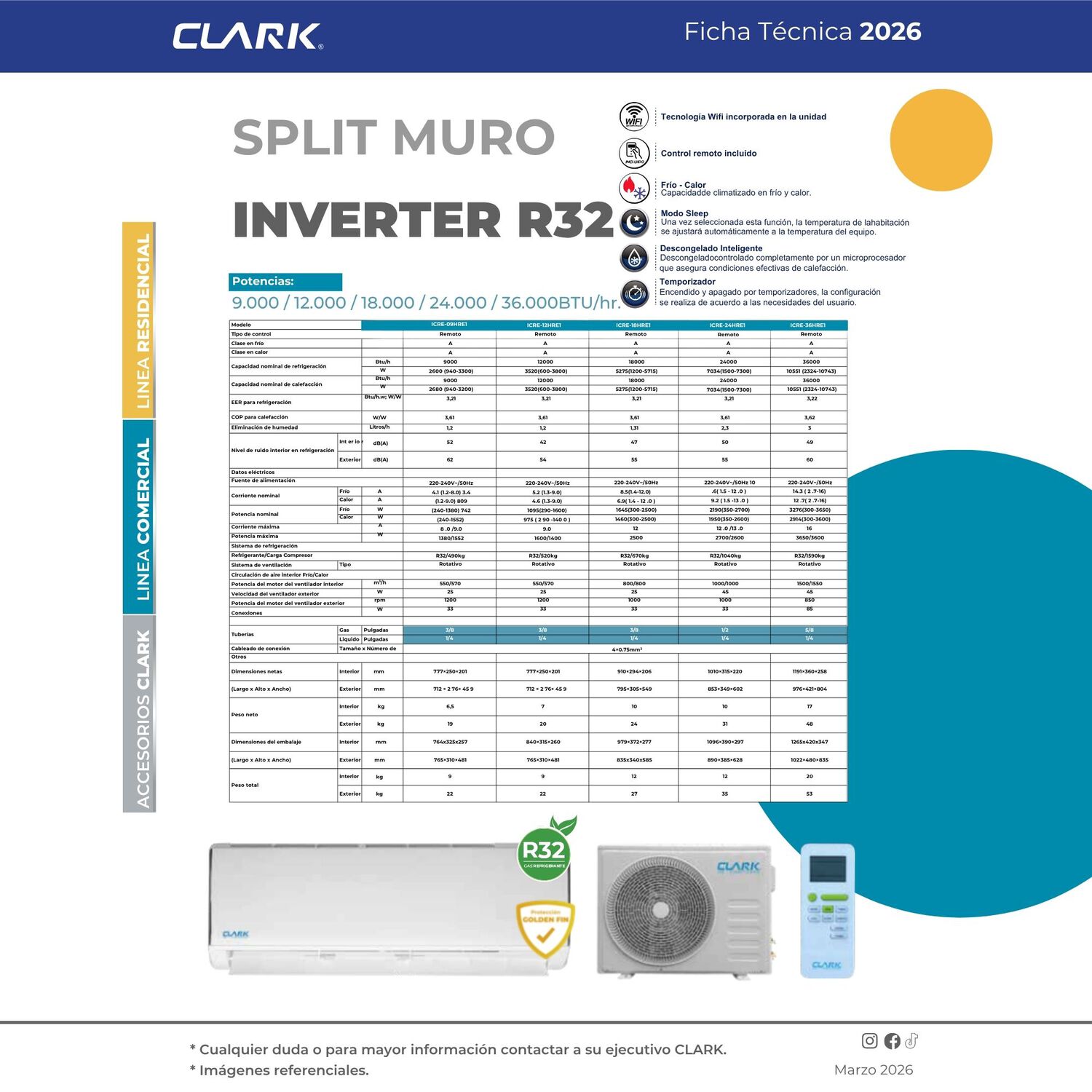 Aire Acondicionado Split Muro Inverter 9000 Btu R32 image number 3.0