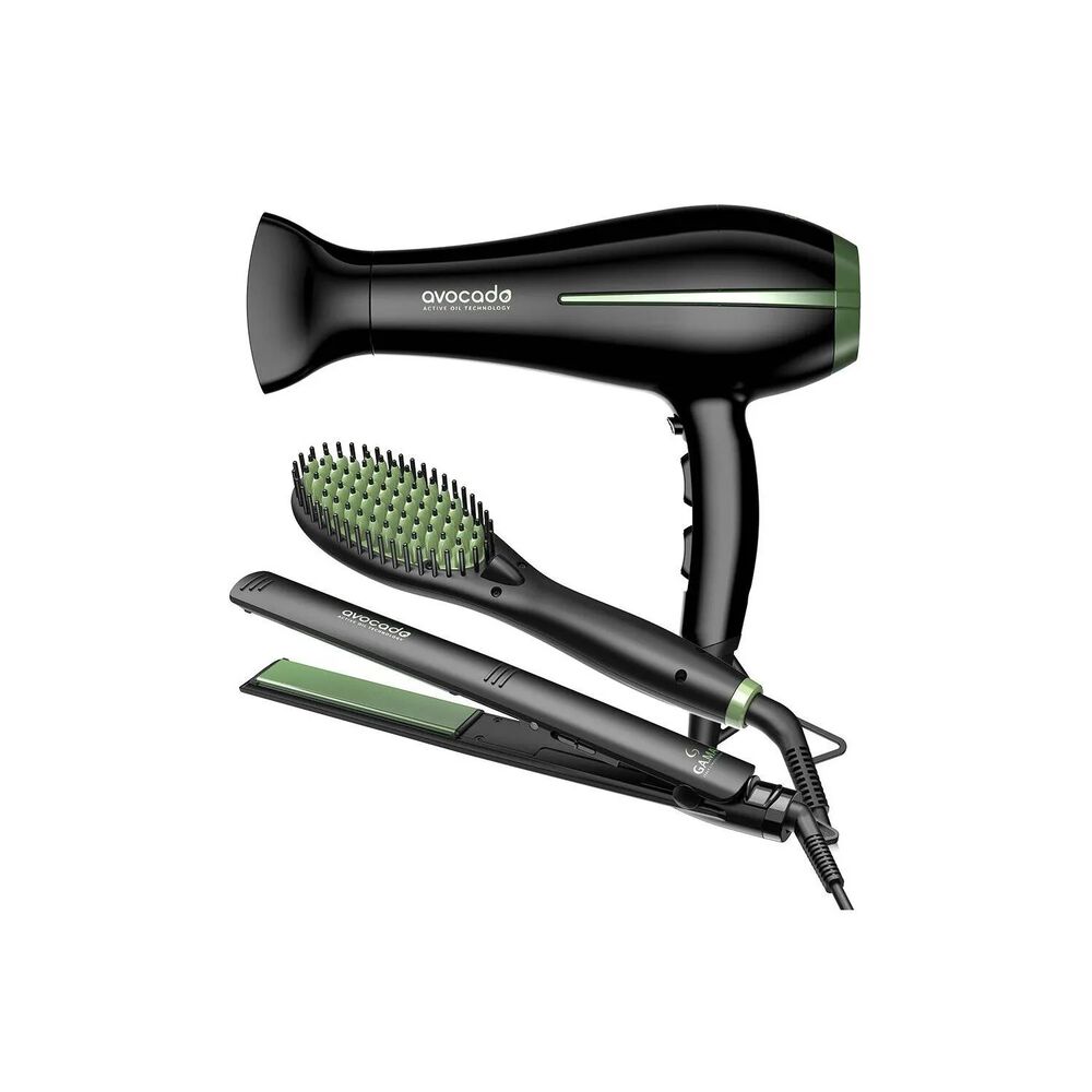 Kit Triple Secador Bora + Alisador + Cepillo Secador Avocado Gama 2200w - 230c - 200c image number 0.0