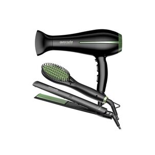 Kit Triple Secador Bora + Alisador + Cepillo Secador Avocado Gama 2200w - 230c - 200c
