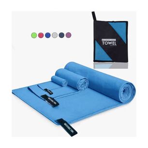Toalla De Deporte Microfibra Set X3 Celeste