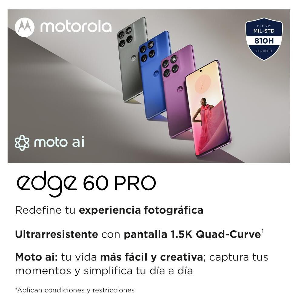 Smartphone Motorola Moto Edge 60 Pro / 5G / 512 GB / Gris / Liberado image number 6.0