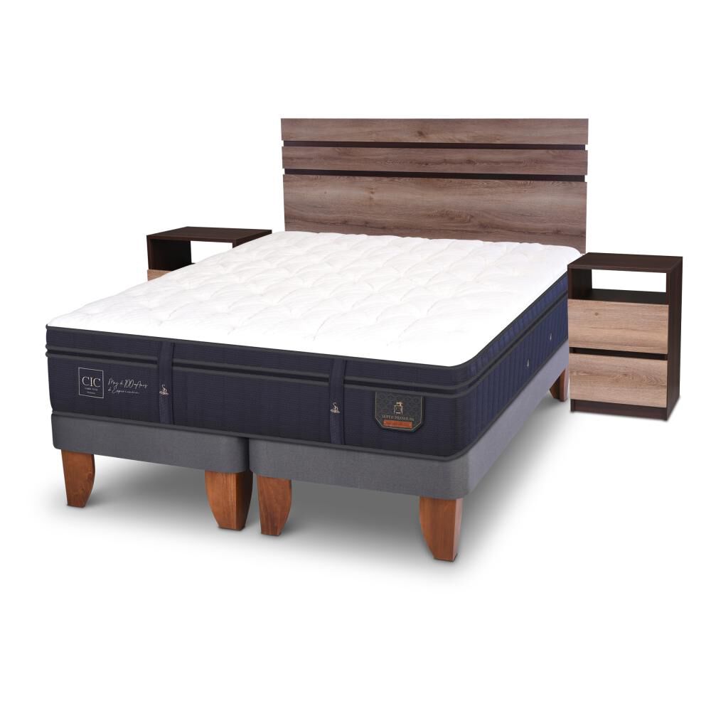 Cama Europea Cic Super Premium / 2 Plazas / Base Dividida + Set De Maderas image number 3.0