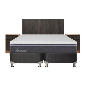 Box Spring Cic Ortopedic Advance B5 Black / King / Base Dividida + Set De Maderas