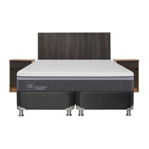Box Spring Cic Ortopedic Advance B5 Black / King / Base Dividida + Set De Maderas
