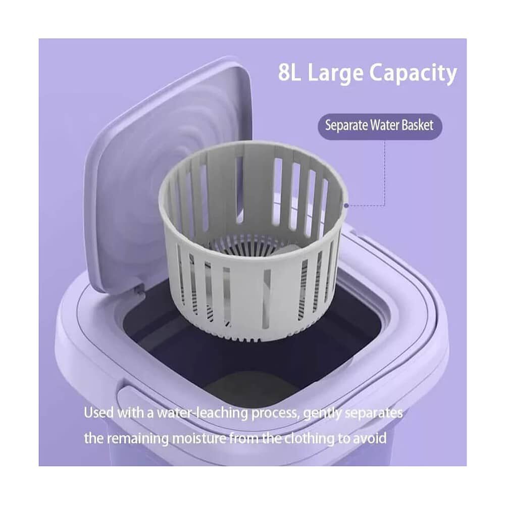 Mini Lavadora Port&aacute;til Con Desinfectar De Luz Azul 8l image number 3.0