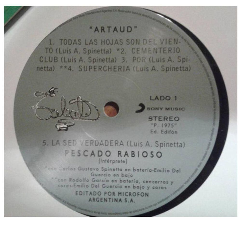 Pescado Rabioso - Artaud (shaped Cover) | Vinilo image number 2.0