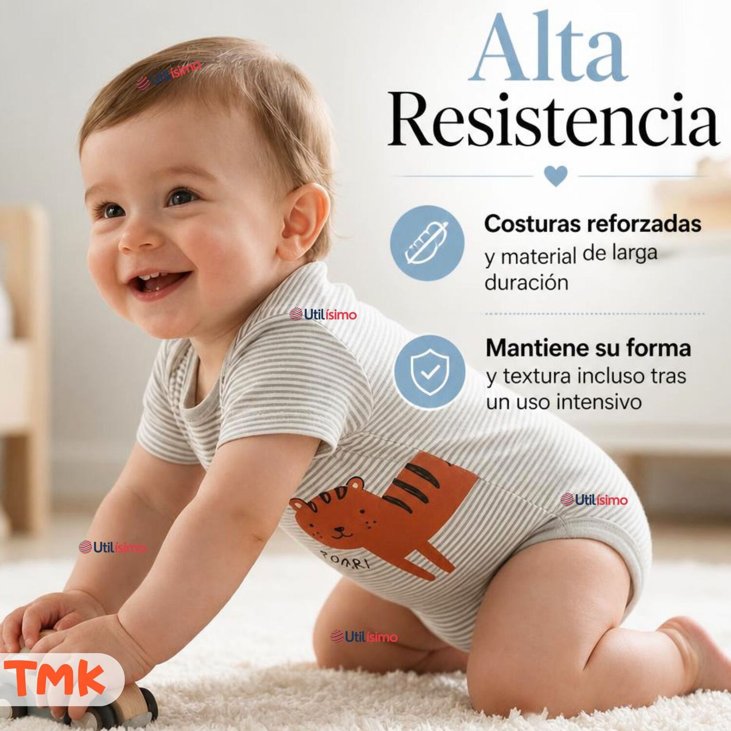 Pack 5 Bodys Manga Corta 100% Algod&oacute;n Tedmimak Ni&ntilde;o Jungle Crew image number 9.0