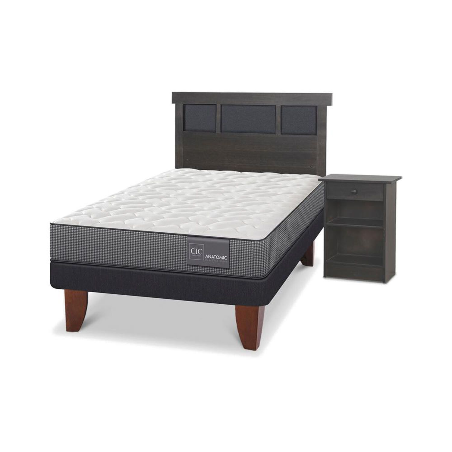 Cama Europea Cic Anatomic / 1.5 Plazas / Base Normal + Set De Maderas image number 3.0