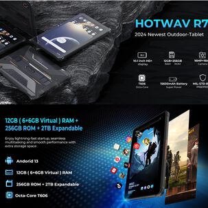 Tablet 4g Rugged Resistente Hotwav R7 - Ip68 Militar / Resiste Polvo, Golpes Y Agua