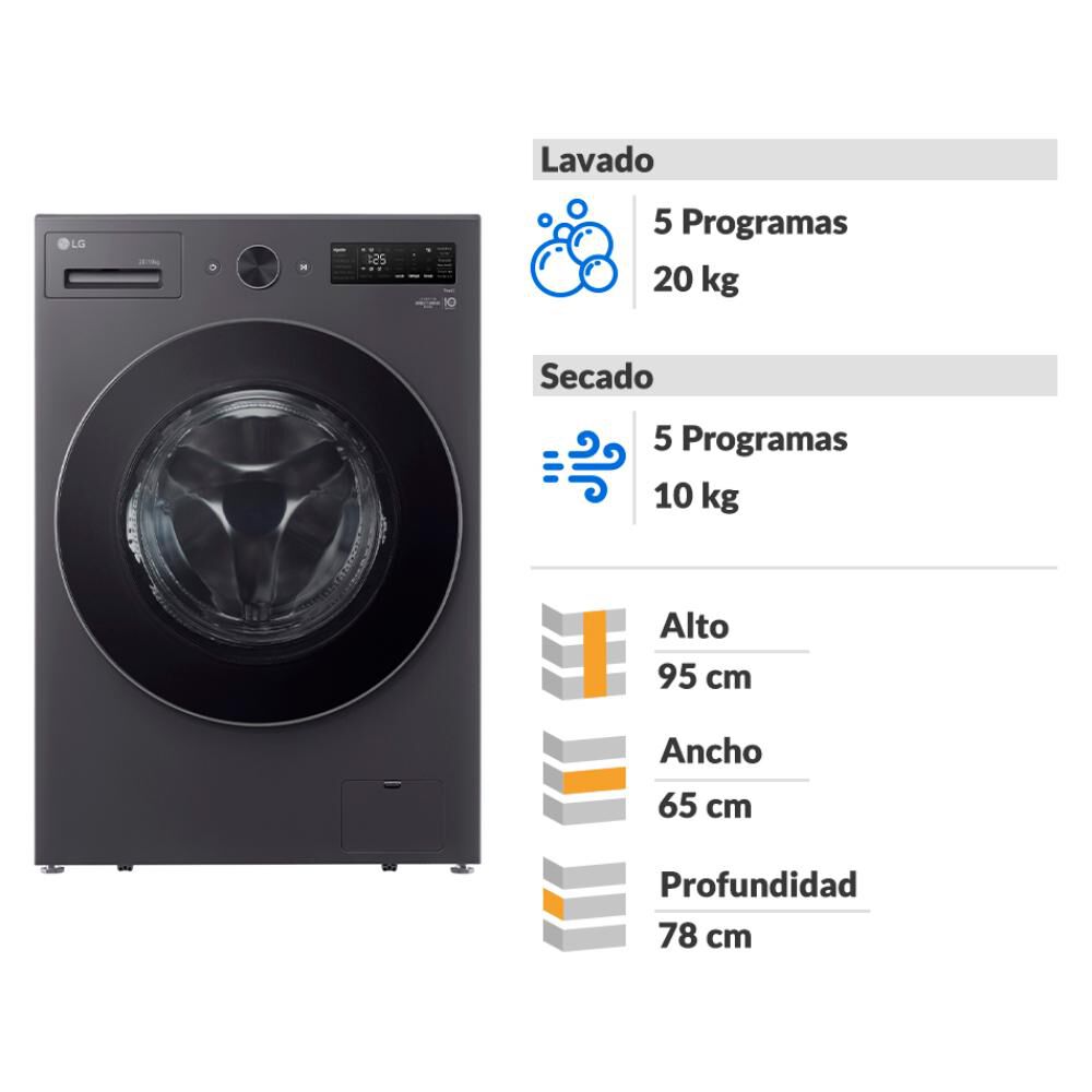 Lavadora Secadora LG WD20EGNTSPG / 20 Kilos / 10 Kilos image number 1.0