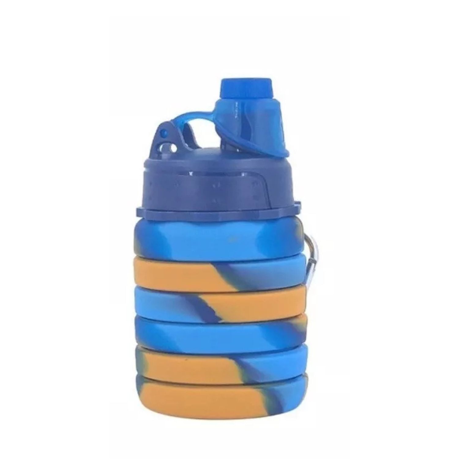 Botella Agua Para Ni&ntilde;os Silicona Plegable Arcoiris 500ml Naranjo image number 1.0