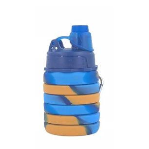 Botella Agua Para Ni&ntilde;os Silicona Plegable Arcoiris 500ml Naranjo