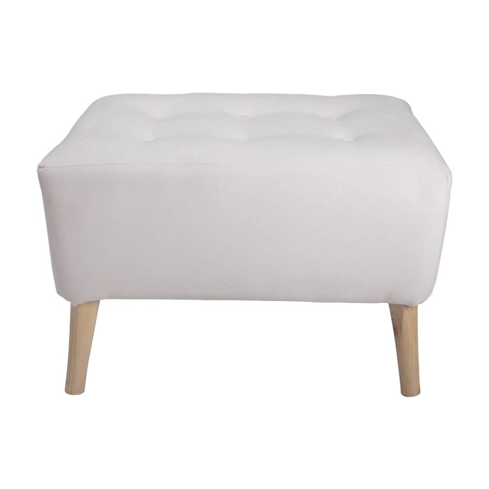 Pouf Petrum Con Capitone Blanco 62x42x42 Cm image number 0.0