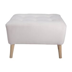 Pouf Petrum Con Capitone Blanco 62x42x42 Cm