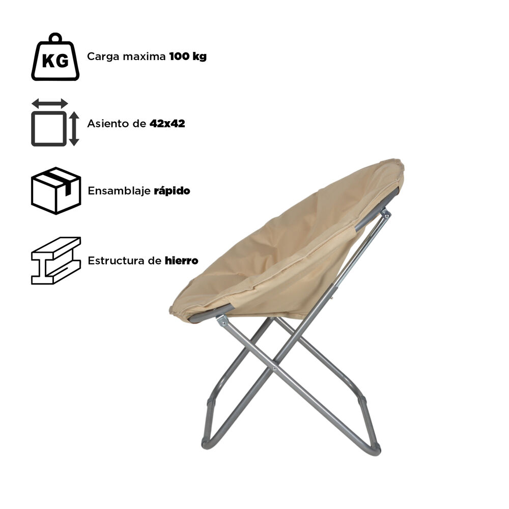 Silla Plegable Camping Maihue Beige image number 3.0
