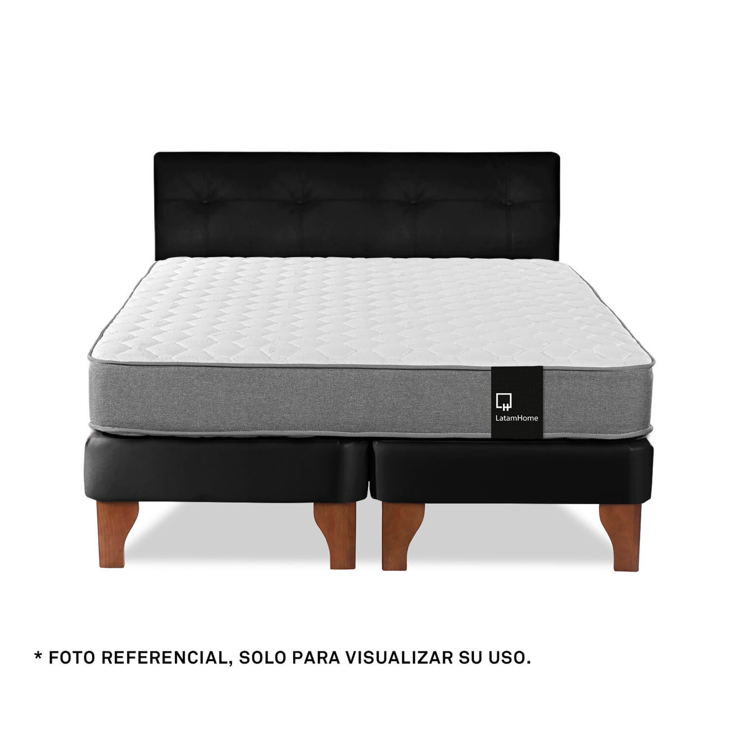 Respaldo Best Tela Pu Negro 2 Plazas image number 3.0
