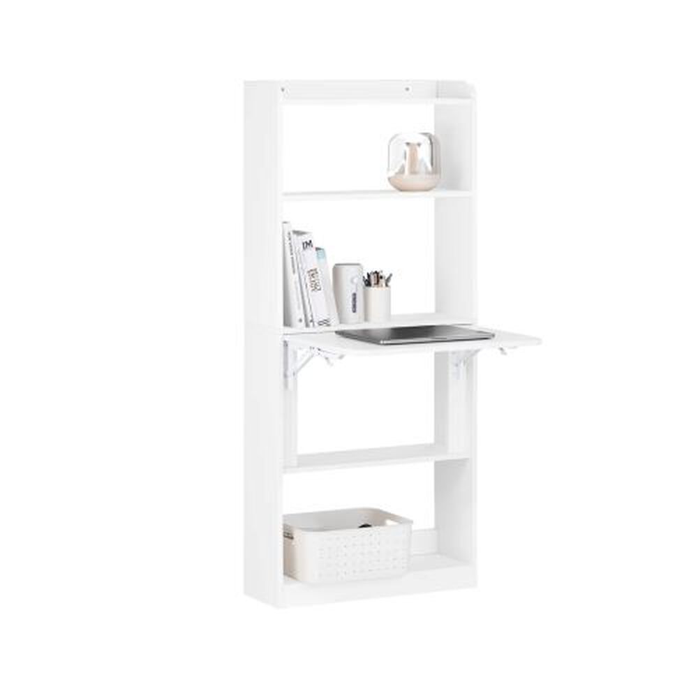 Estantería Con Escritorio Plegable Compacto - Blanco image number 4.0