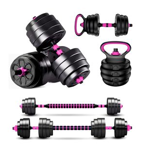 Set Mancuernas Barra Ajustables 20 Kg 3 En 1