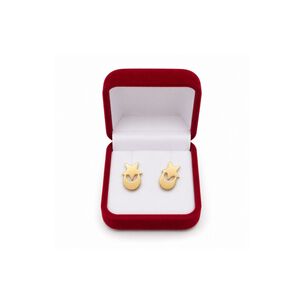Aros Estrella Y Luna Oro 18k 1gr Mujer Ni&ntilde;a Hipoalerg&eacute;nic Dorado