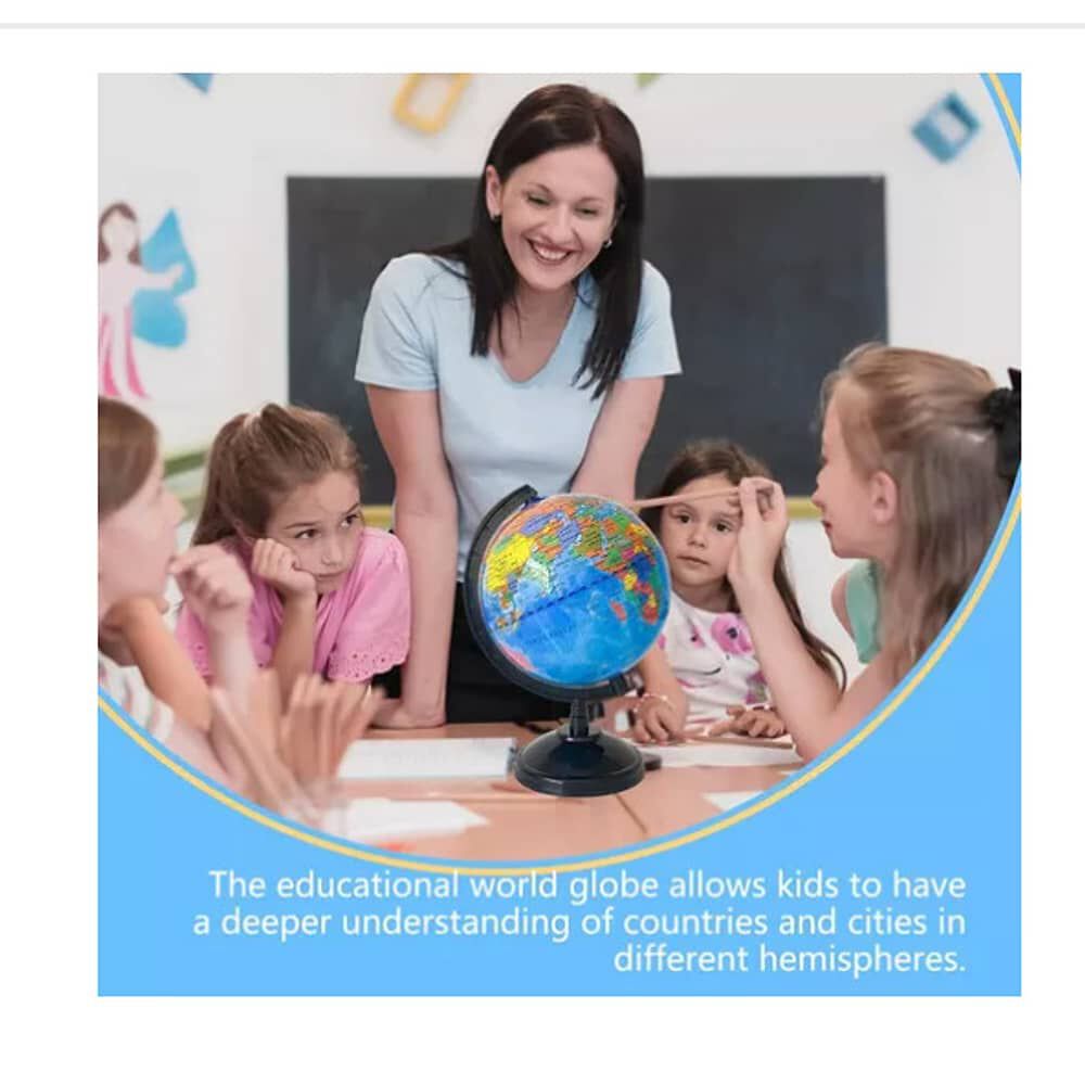 Globo Terraqueo 21,5 Cm 360 Grados, Mapa Mundi + Base Firme image number 6.0