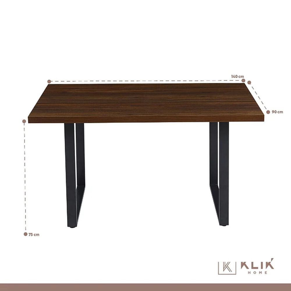 Comedor Industrial 160x90 Oscura + 6 Sillas Tolix Negras Con Asiento De Madera Oscura Walnut image number 4.0