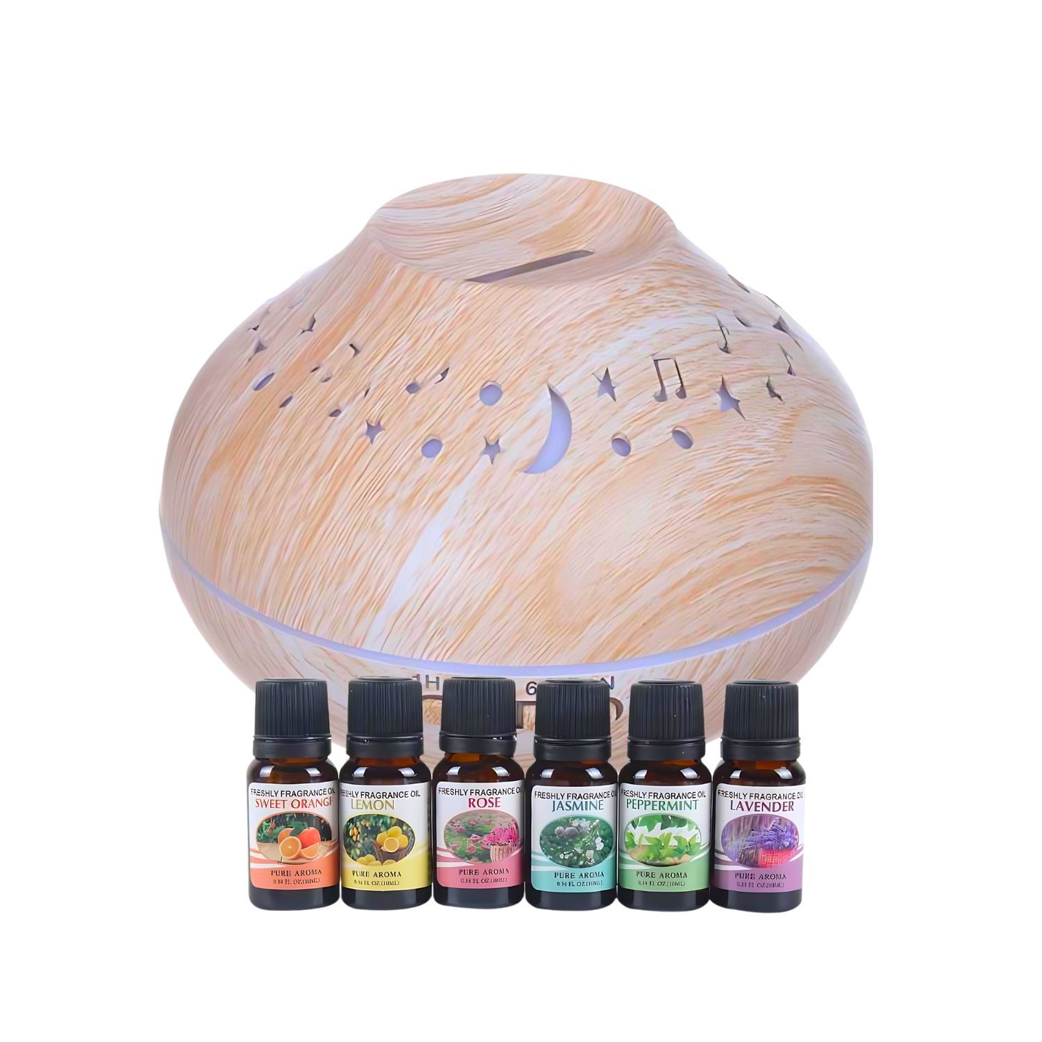 Pack Humidificador Luna Y Estrella + 6 Esencias Aromaticas image number 2.0