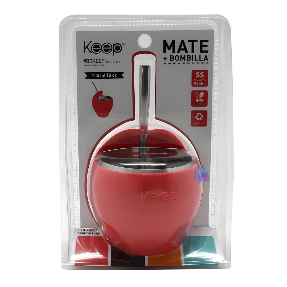 Mate Acero Inoxidable 230ml Con Bombilla Colores - Ps image number 3.0