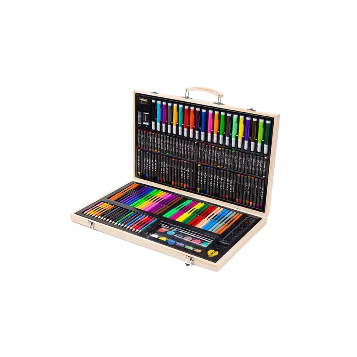 Set 180 Lapices Para Colorear Con Maleta De Madera Infantil image number 0.0