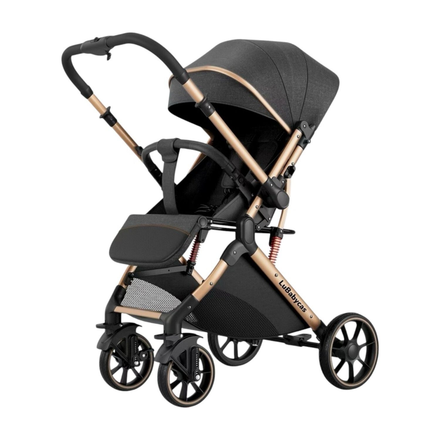 Coche De Paseo Reversible Con Cubre Pies B1 Negro Lubabycas image number 0.0