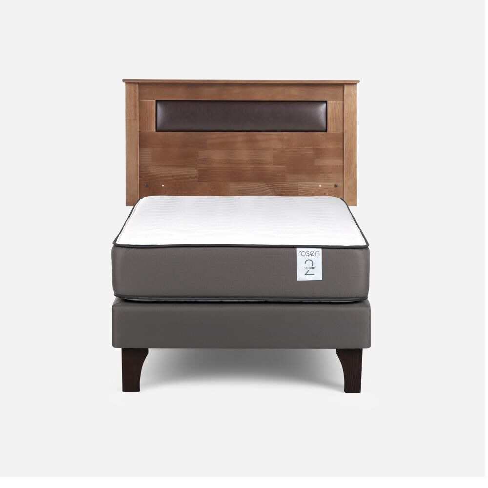 Cama Europea Rosen New Style 2 Plus / 1 Plaza / Base Normal + Respaldo image number 0.0