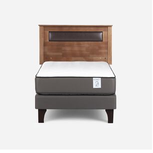 Cama Europea Rosen New Style 2 Plus / 1 Plaza / Base Normal + Respaldo