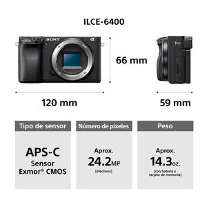 C&aacute;mara Semiprofesional Sony ILCE-6400KBQE38