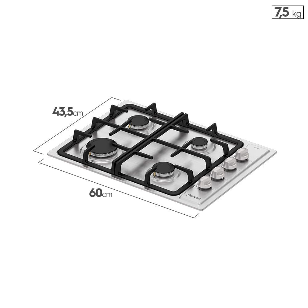 Encimera A Gas 4 Platos Fensa Tiple Llama Fce 4hf Inox image number 1.0