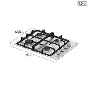 Encimera A Gas 4 Platos Fensa Tiple Llama Fce 4hf Inox