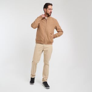 Chaqueta Lisa Slim Cuello Redondo Hombre Az Black